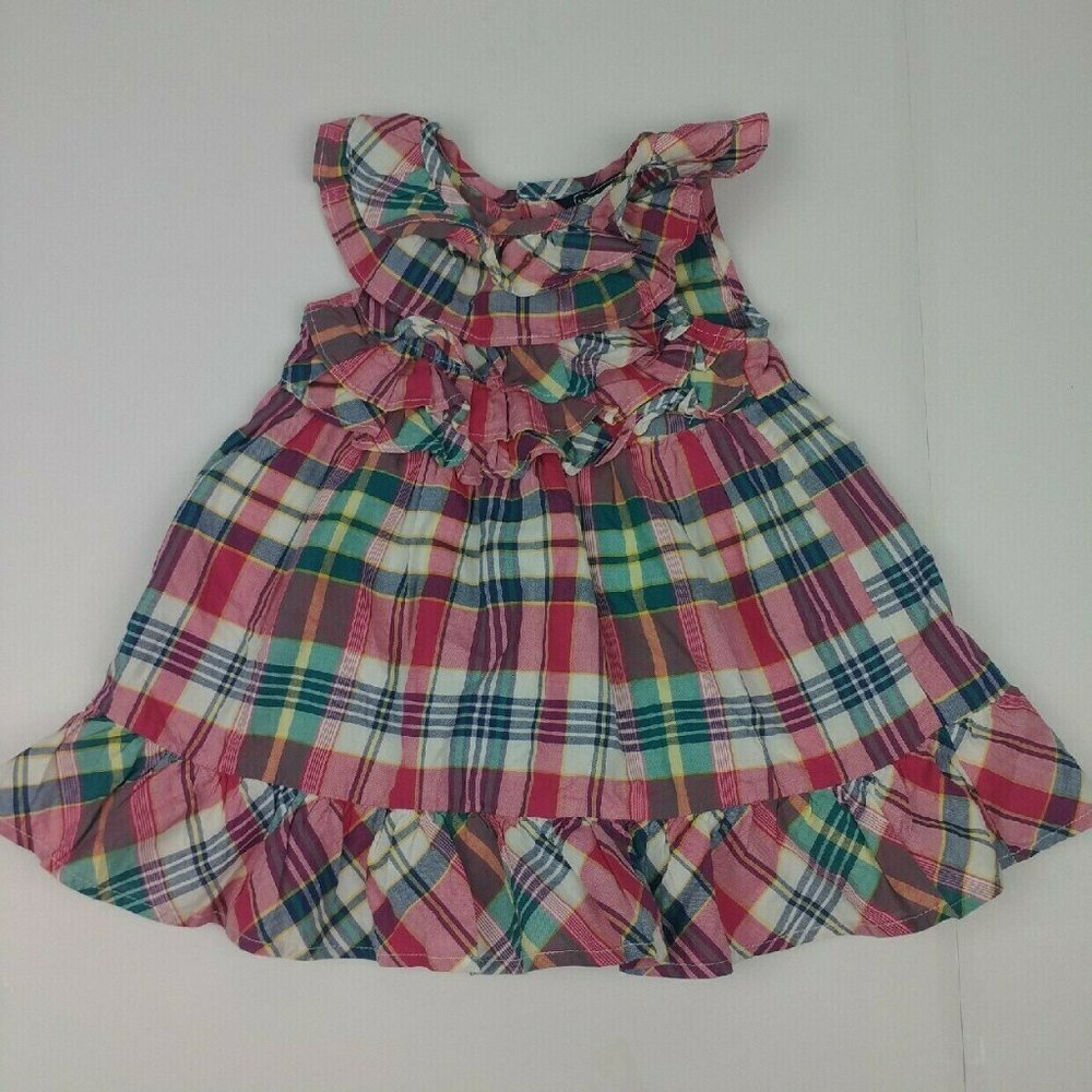 AMERICAN LIVING Plaid Dress Ruffles Sleeveless